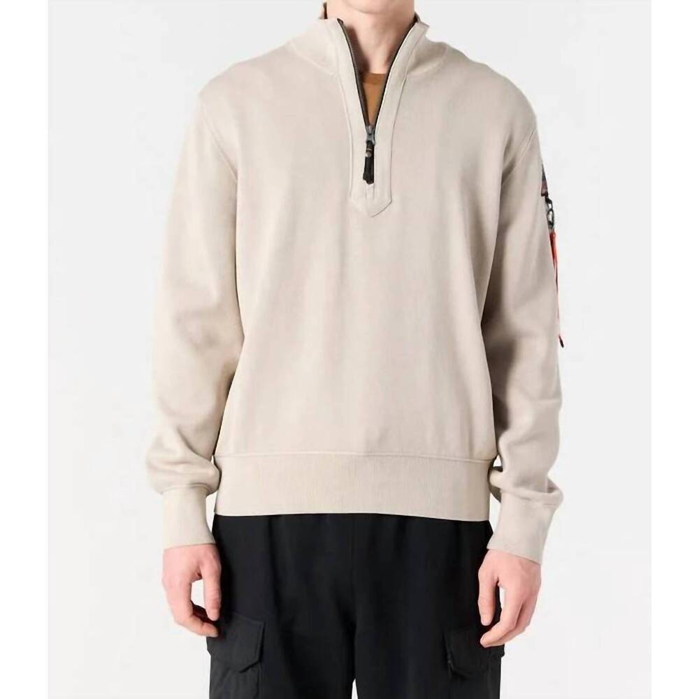 NEW PARAJUMPERS basic scoe crewneck sweater in mastic